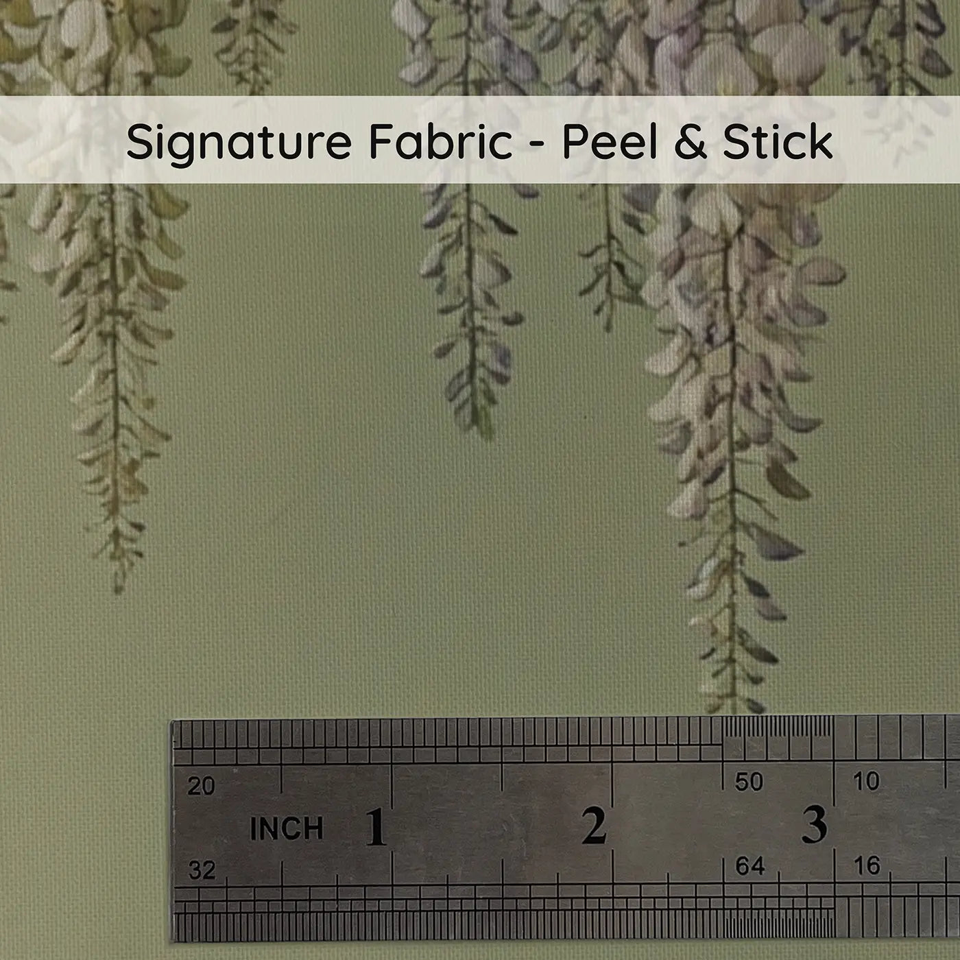 Fabric texture close-up of Trailing Wisteria Chinoiserie Wallpaper Mural by Whimsy Tots