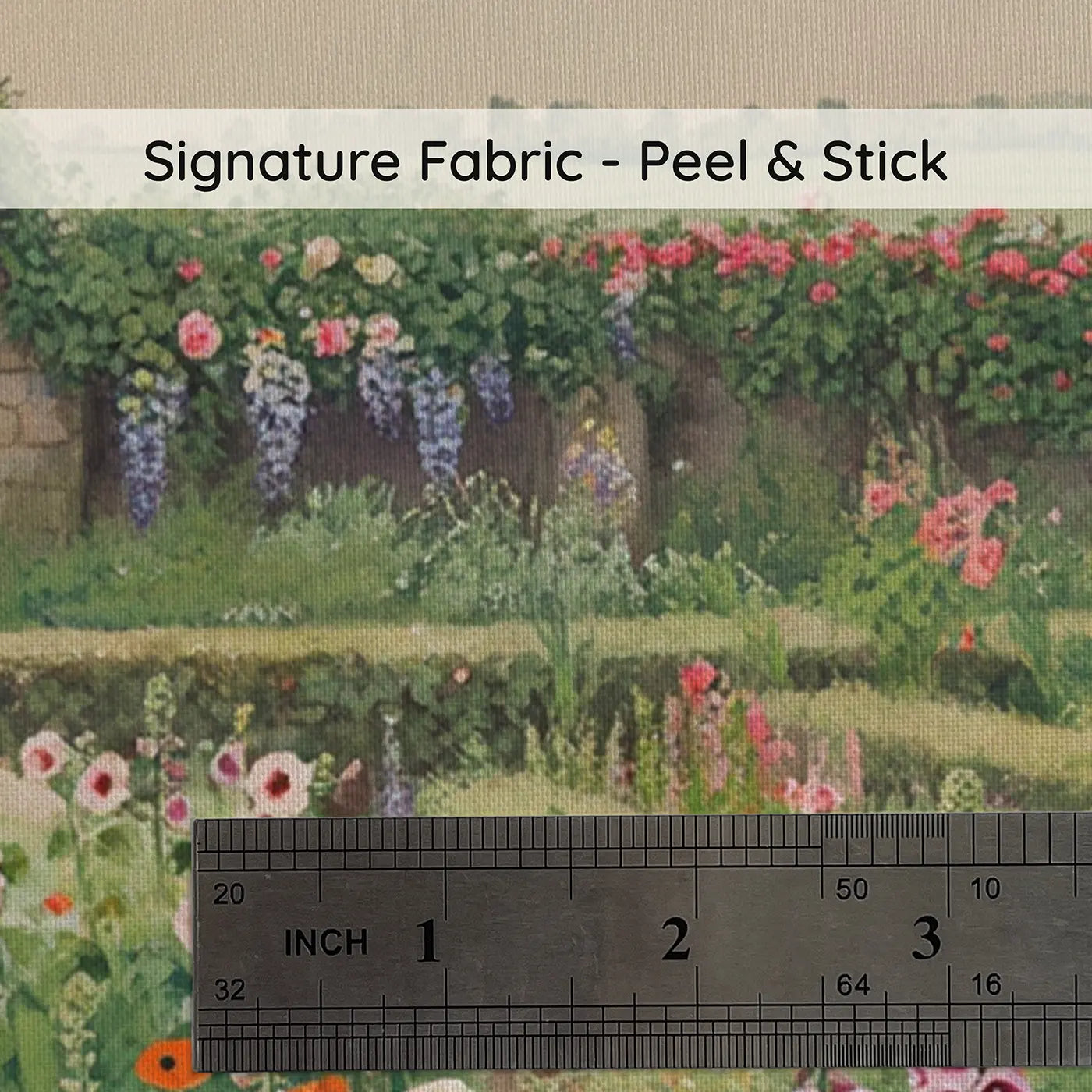 Fabric texture close-up of Secret Walled Garden Entrance Wallpaper Mural by Whimsy Tots