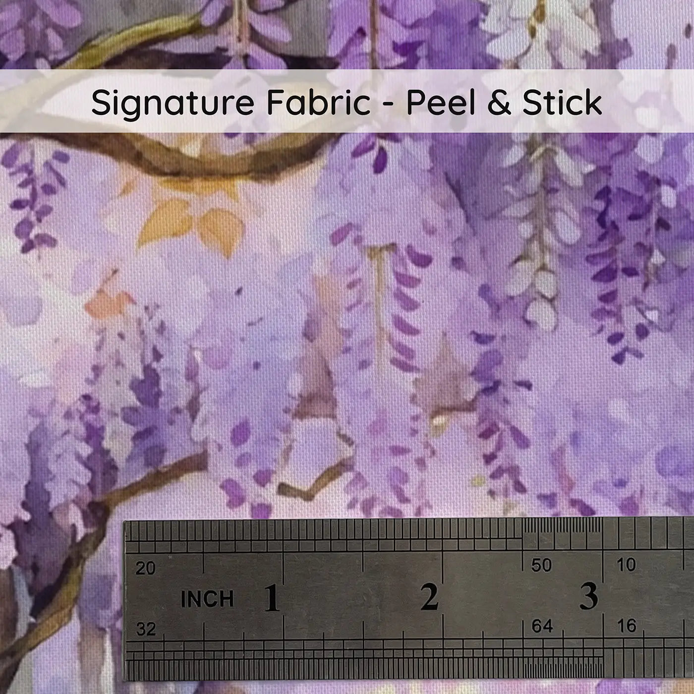Fabric texture close-up of Wisteria Tunnel Garden Wallpaper Mural by Whimsy Tots