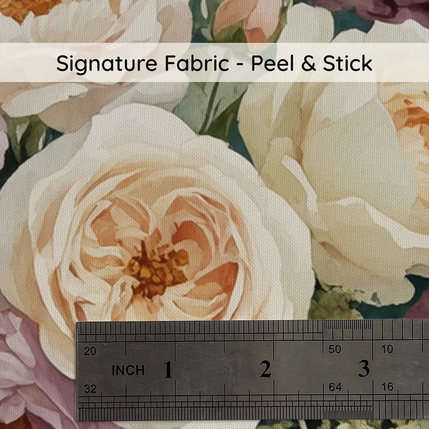 Fabric texture close-up of Garden Rose Arrangement Wallpaper Mural by Whimsy Tots