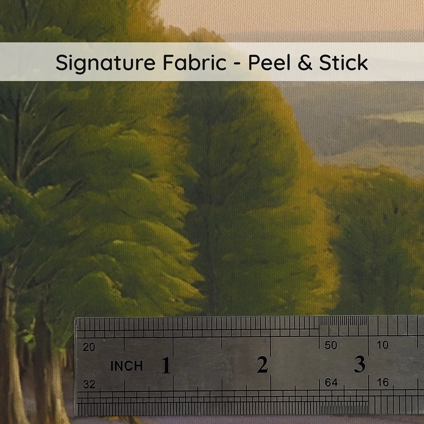 Fabric texture close-up of Bluebell Wood Stretching Direction Wallpaper Mural by Whimsy Tots