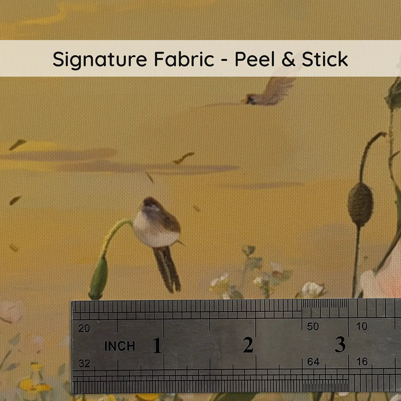 Fabric texture close-up of Field Mice Among Corn Wallpaper Mural by Whimsy Tots