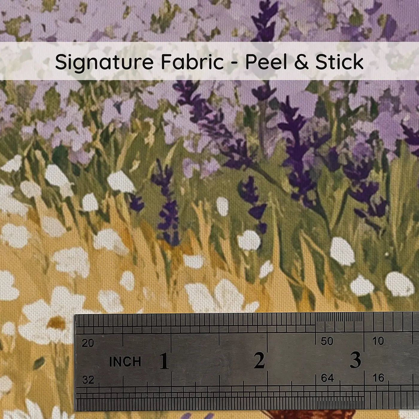 Fabric texture close-up of Ombre Wildflower Meadow Wallpaper Mural by Whimsy Tots
