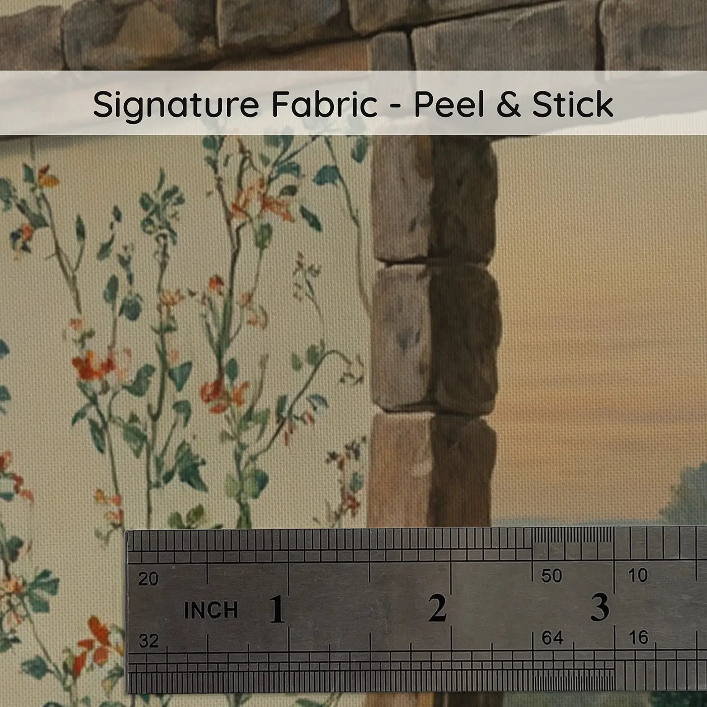 Fabric texture close-up of Garden Gate Halfopen Revealing Wallpaper Mural by Whimsy Tots