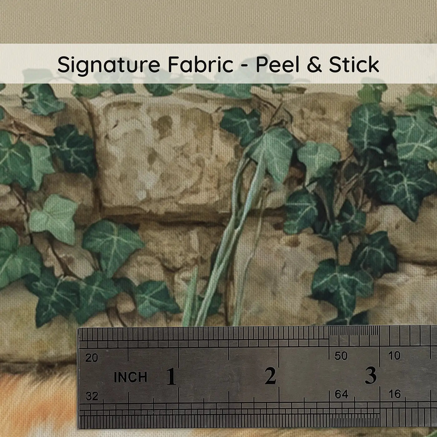 Fabric texture close-up of Pansy Garden Sleepy Cat Wallpaper Mural by Whimsy Tots