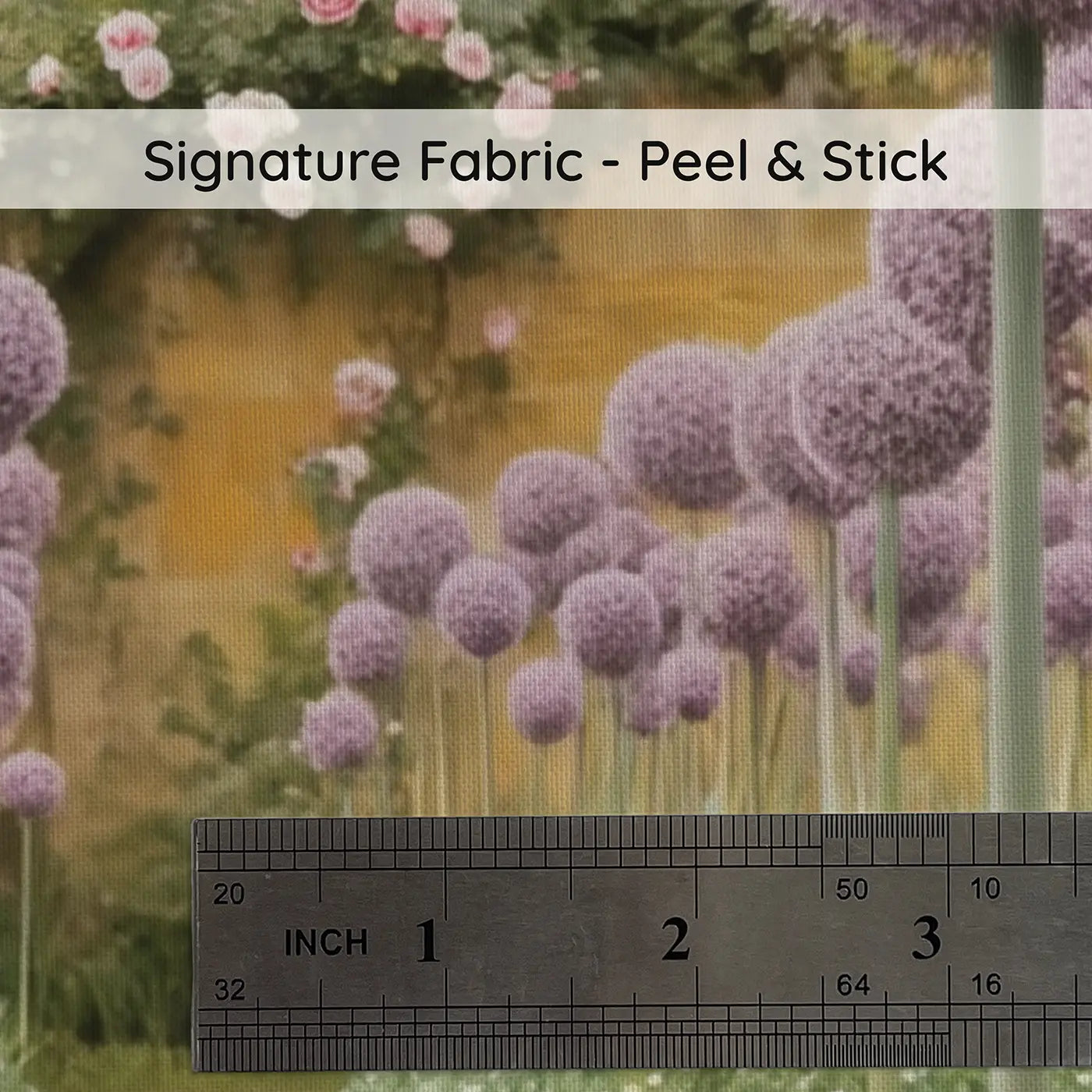 Fabric texture close-up of Giant Allium Garden Wallpaper Mural by Whimsy Tots