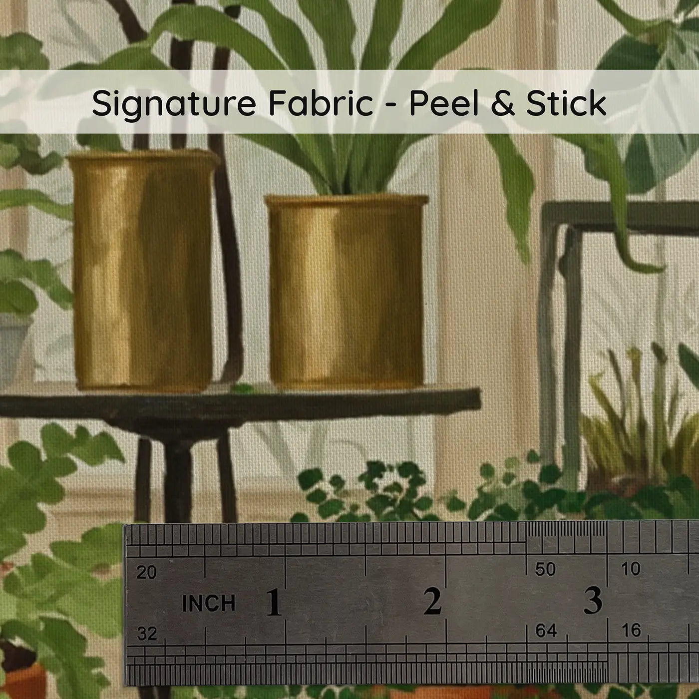 Fabric texture close-up of Victorian Fern Conservatory Wallpaper Mural by Whimsy Tots