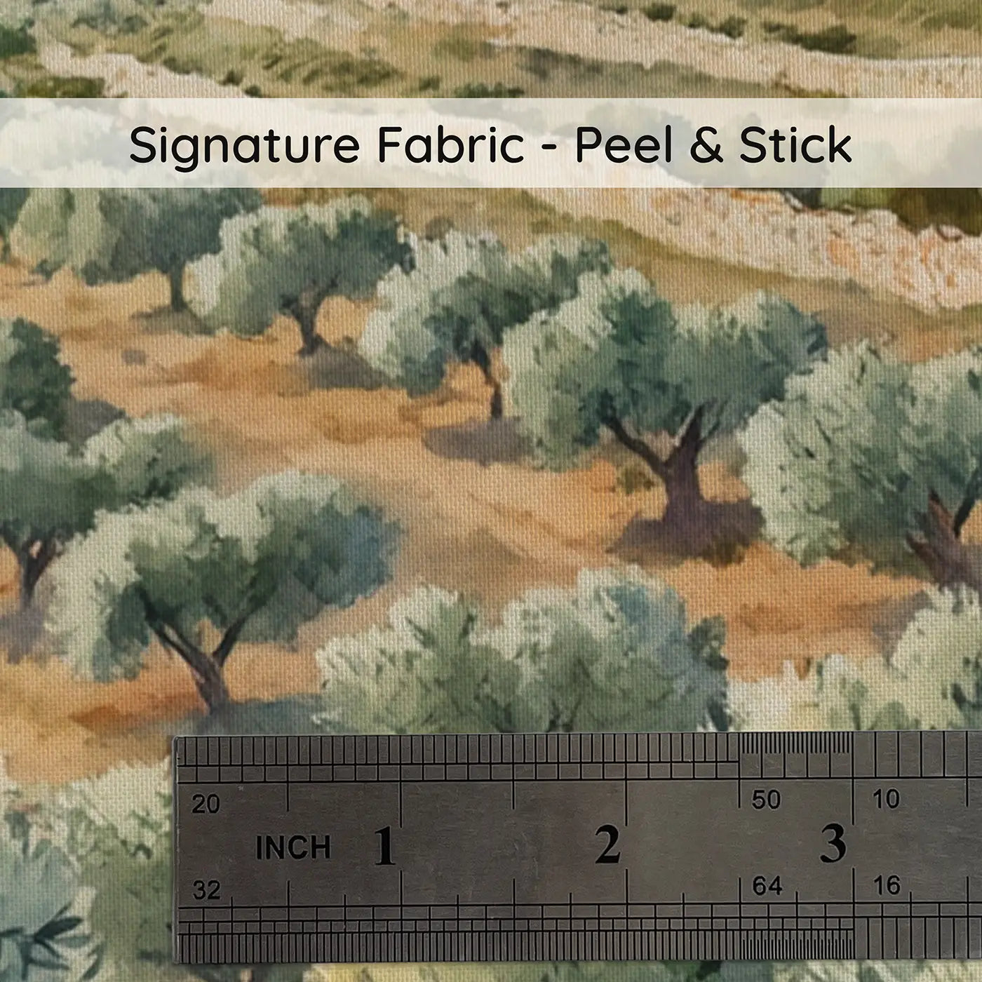 Fabric texture close-up of Mediterranean Olive Grove Wallpaper Mural by Whimsy Tots