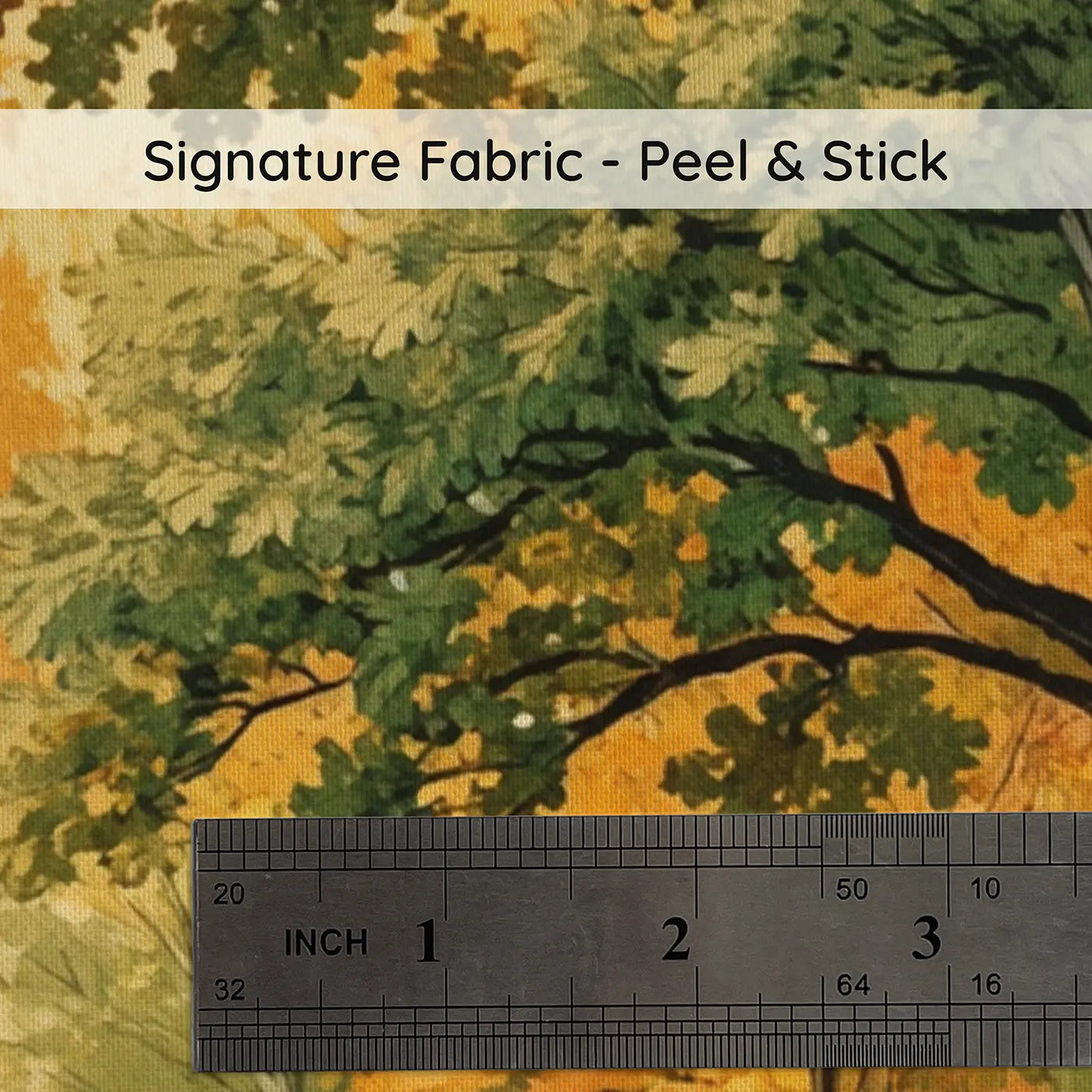 Fabric texture close-up of Autumn Woodland Canopy Wallpaper Mural by Whimsy Tots