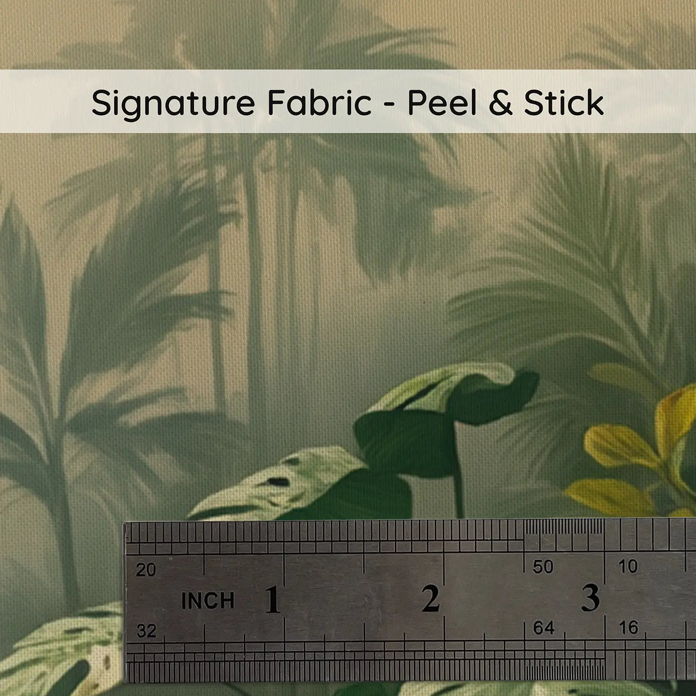 Fabric texture close-up of Indoor Botanical Jungle Wallpaper Mural by Whimsy Tots