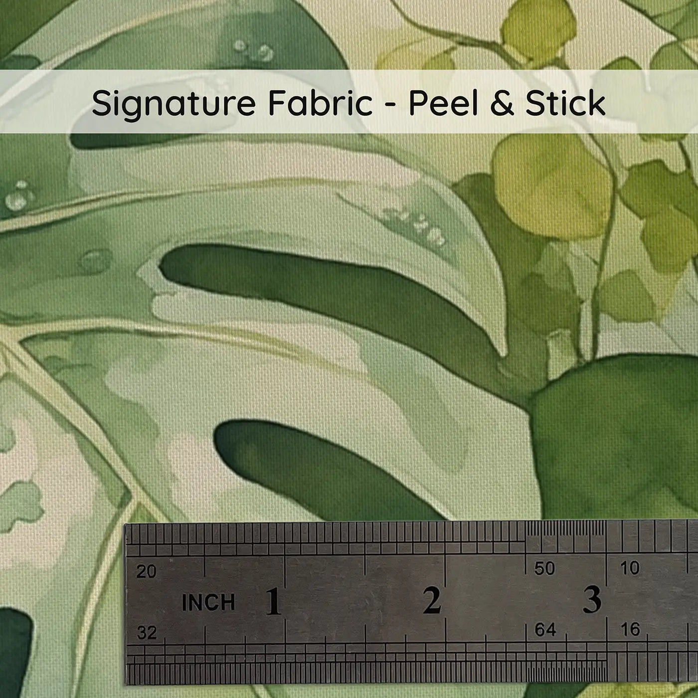 Fabric texture close-up of Tropical Leaf Arrangement Wallpaper Mural by Whimsy Tots
