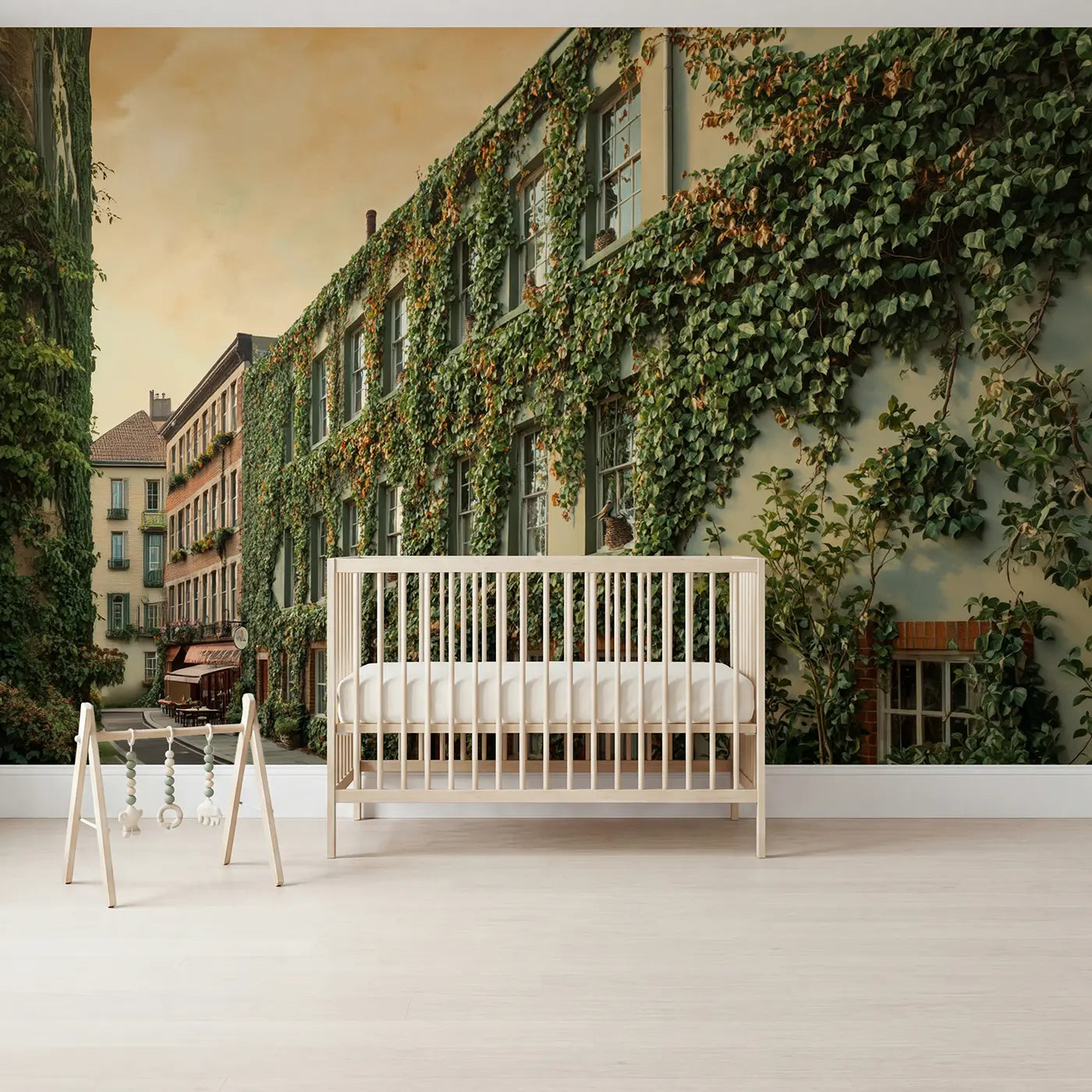 Botanical elegance ivy botanical wallpaper mural for kids room by Whimsy Tots