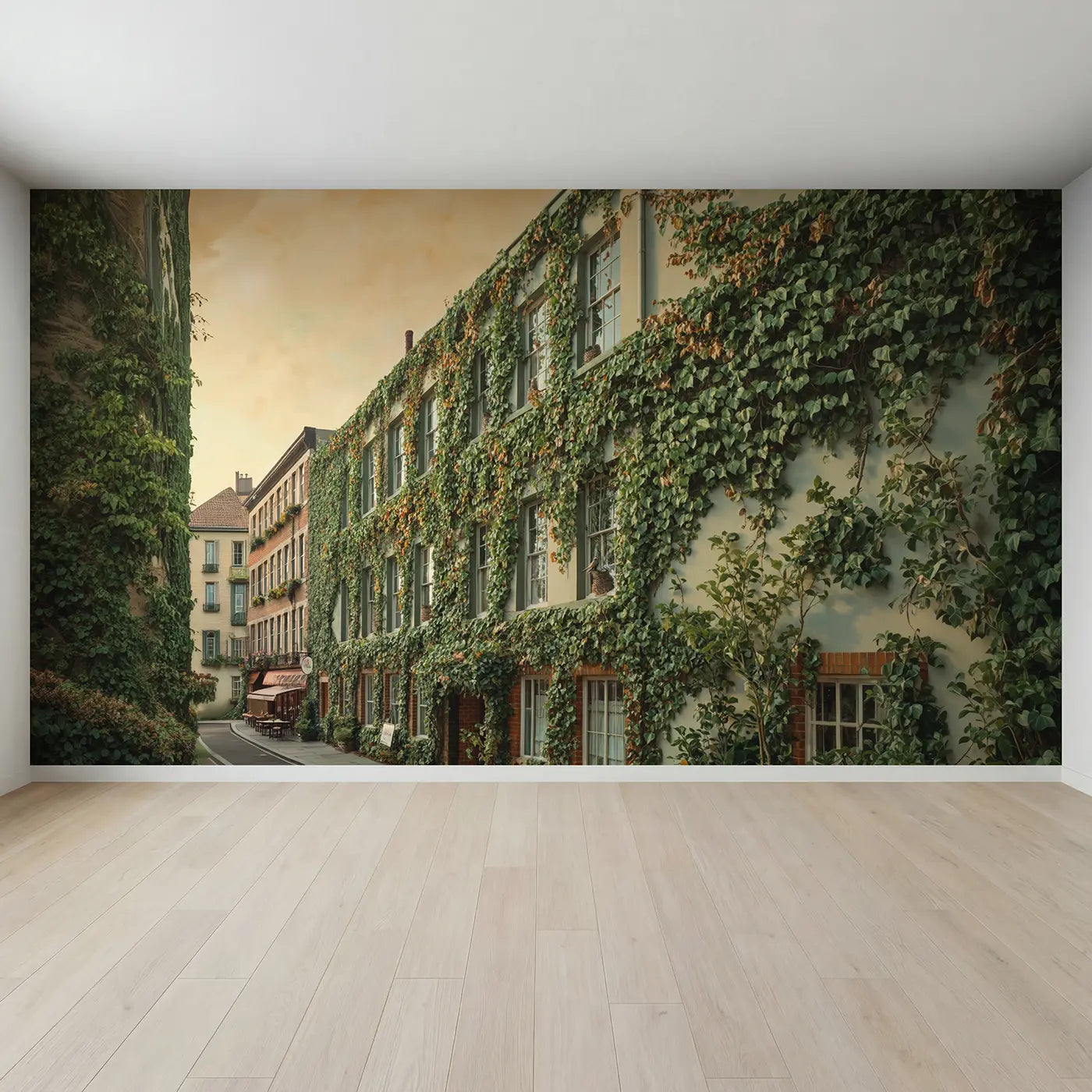 Full view of Ivy Covered Facade Wallpaper Mural by Whimsy Tots