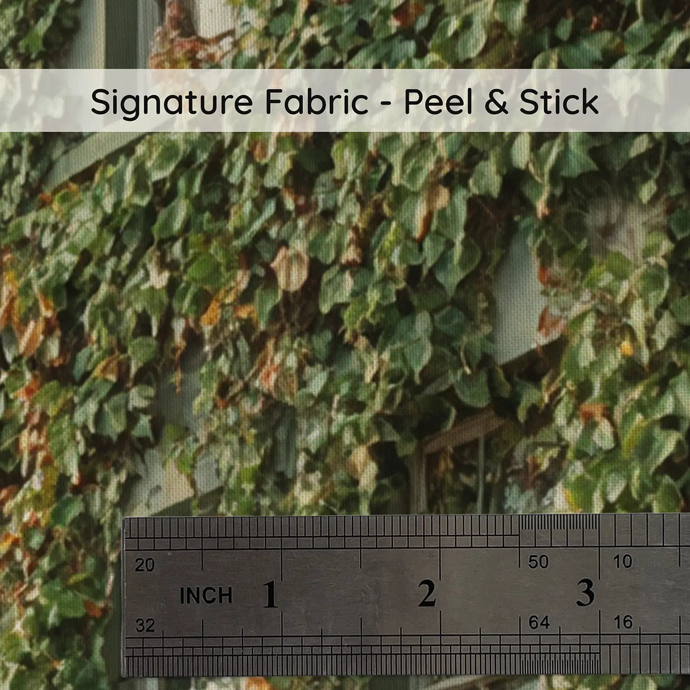 Fabric texture close-up of Ivy Covered Facade Wallpaper Mural by Whimsy Tots