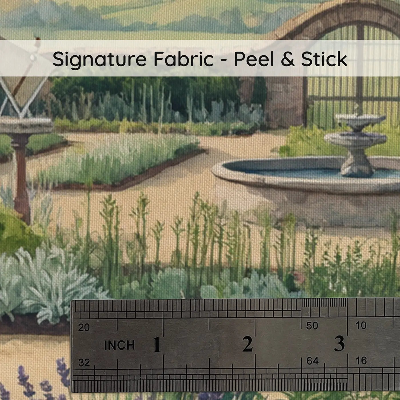 Fabric texture close-up of Formal Herb Garden Maze Wallpaper Mural by Whimsy Tots