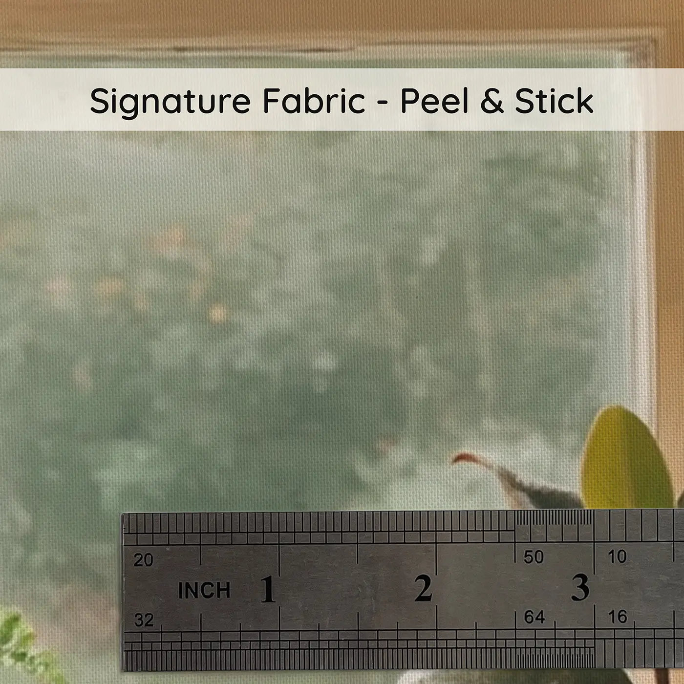 Fabric texture close-up of Cozy Cat and Plant Windowsill Wallpaper Mural by Whimsy Tots