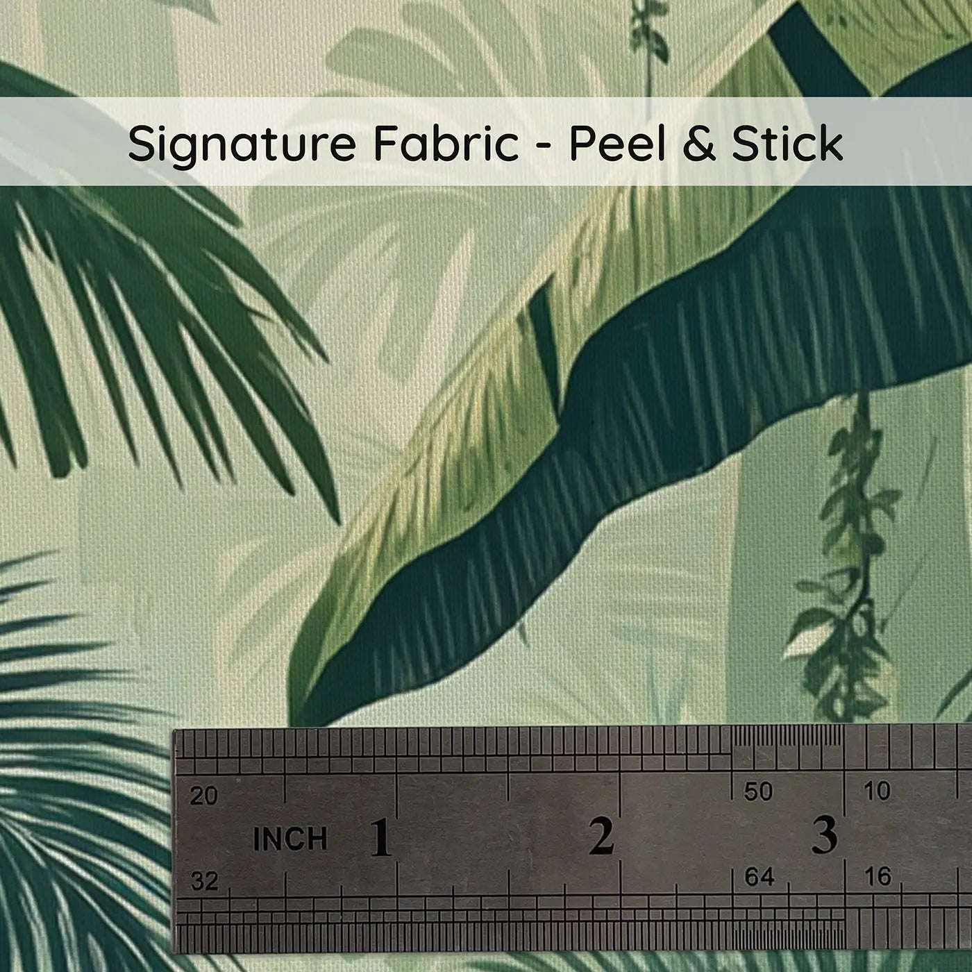 Fabric texture close-up of Giant Tropical Leaf Forest Wallpaper Mural by Whimsy Tots