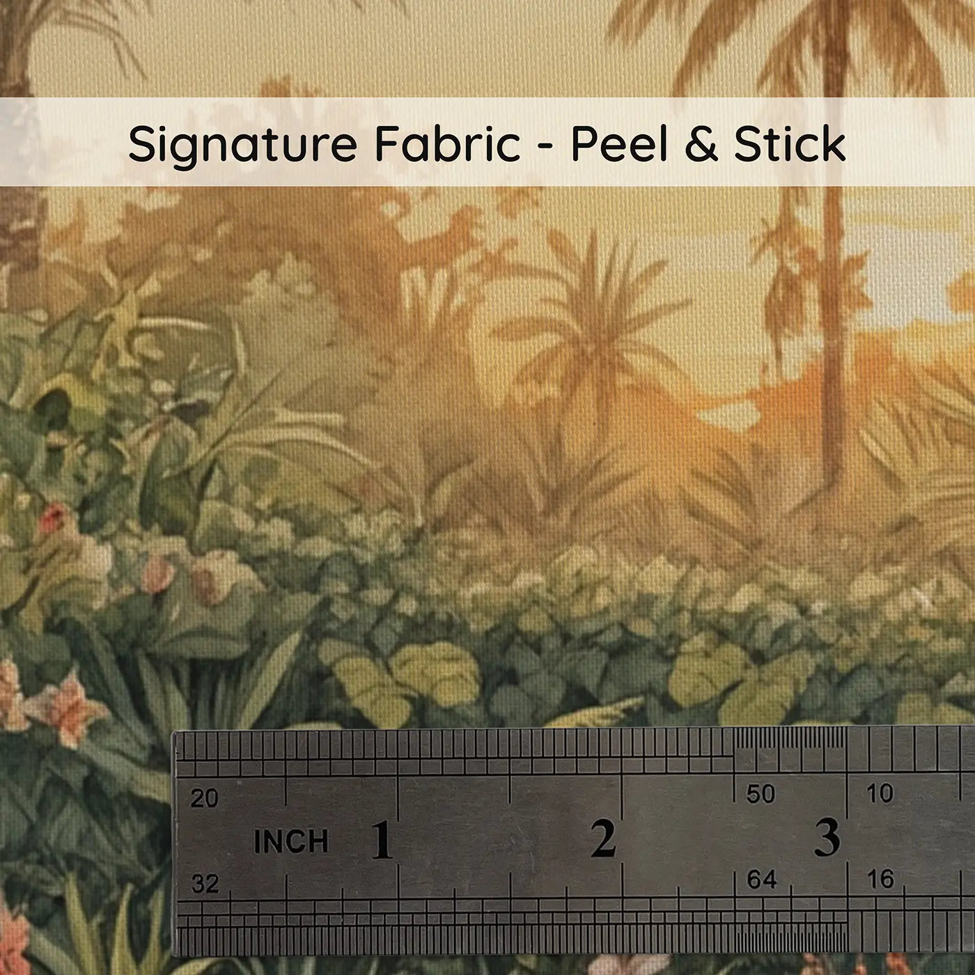 Fabric texture close-up of Tropical Garden Path Wallpaper Mural by Whimsy Tots
