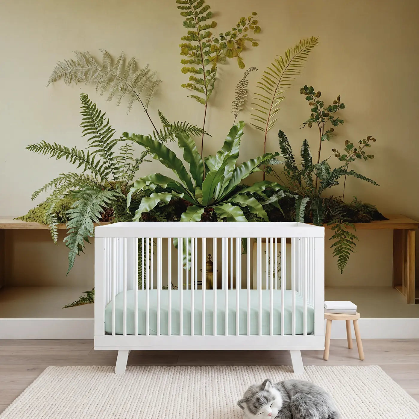 Botanical Elegance botanical fern collection wallpaper mural for nursery by Whimsy Tots