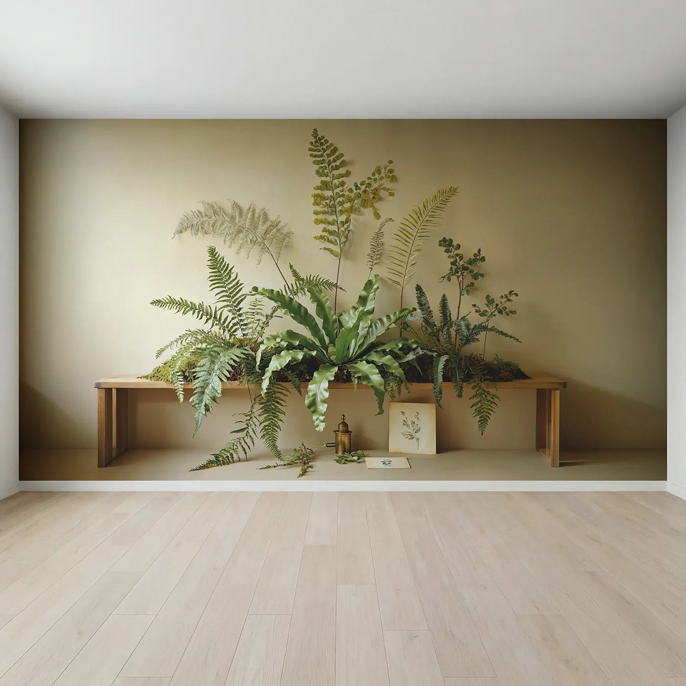Full view of Botanical Fern Collection Wallpaper Mural by Whimsy Tots