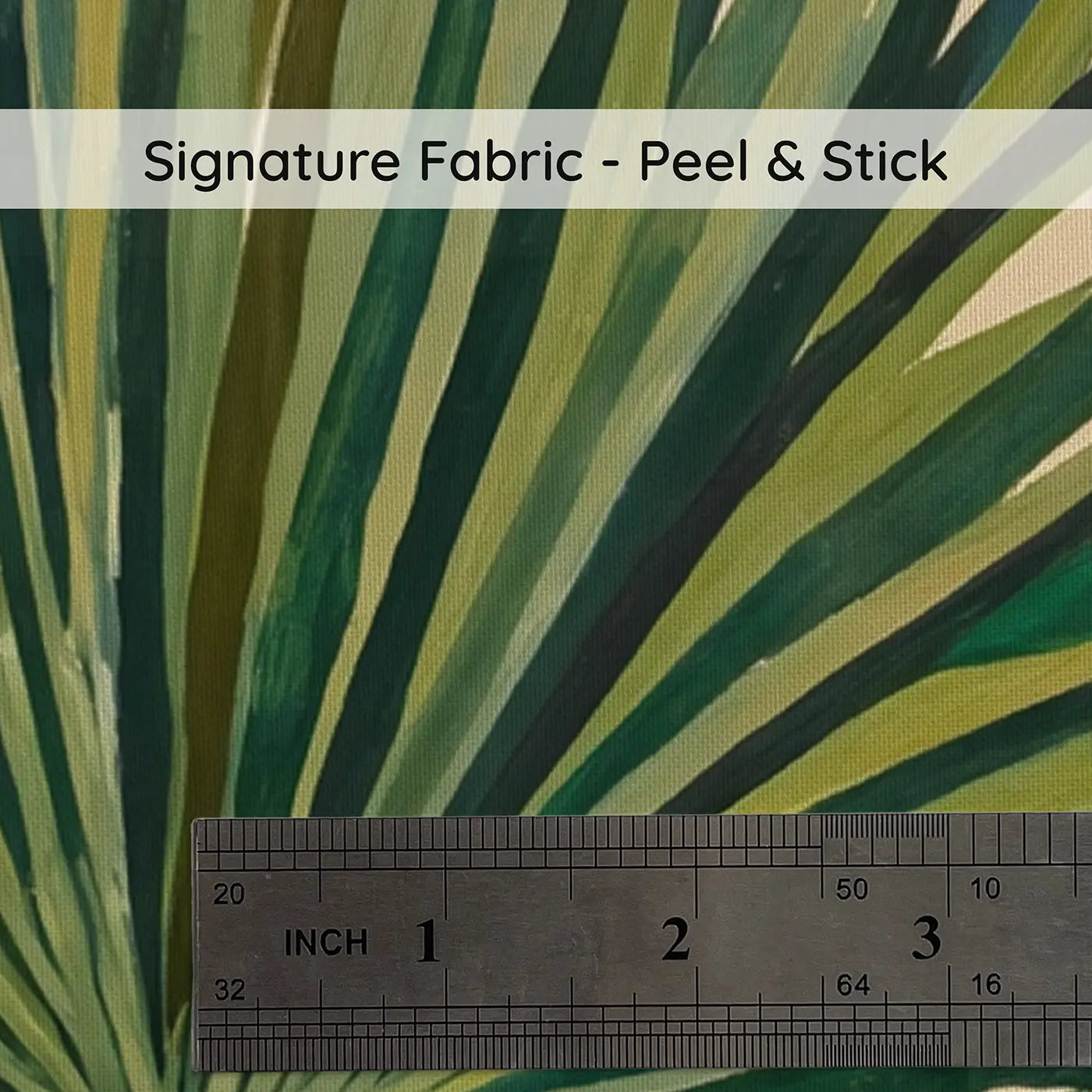 Fabric texture close-up of Coastal Palm Frond Wallpaper Mural by Whimsy Tots