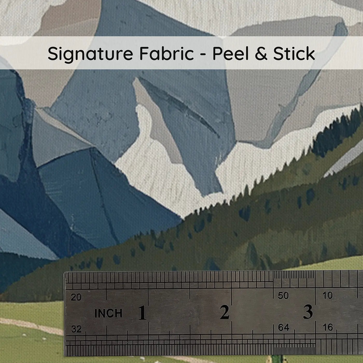 Fabric texture close-up of Highland Meadow Grazing Wallpaper Mural by Whimsy Tots