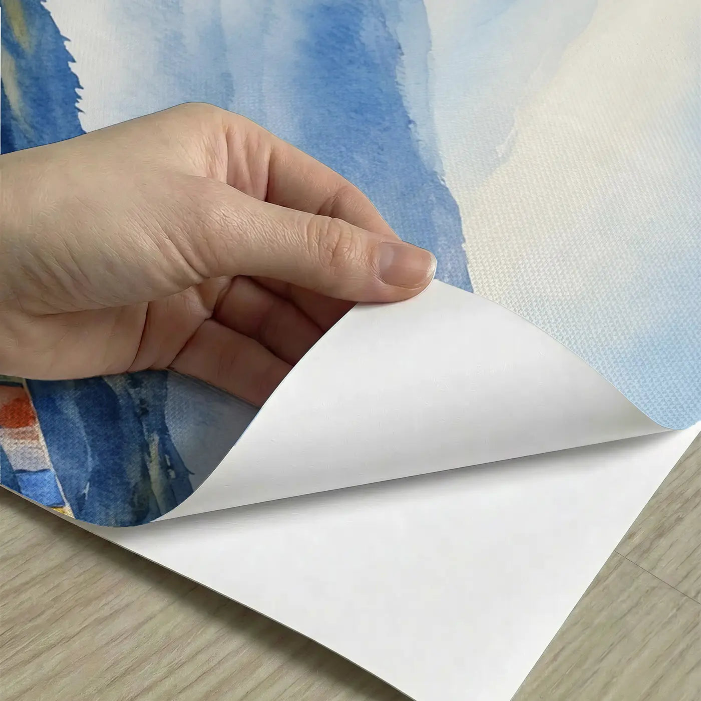 Peel-and-stick detail of Prayer Flag Mountain Pass Wallpaper Mural by Whimsy Tots