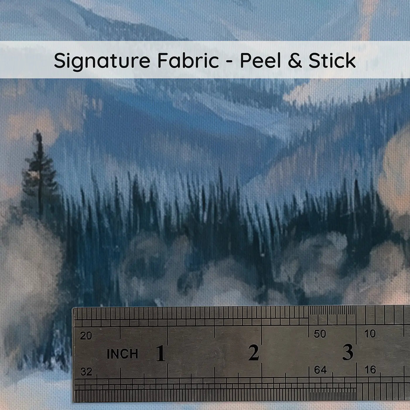 Fabric texture close-up of Mountain Hot Springs Mist Wallpaper Mural by Whimsy Tots