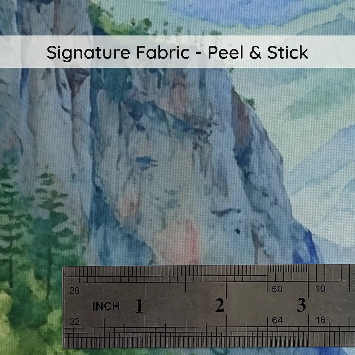 Fabric texture close-up of Deep Mountain Gorge River Wallpaper Mural by Whimsy Tots