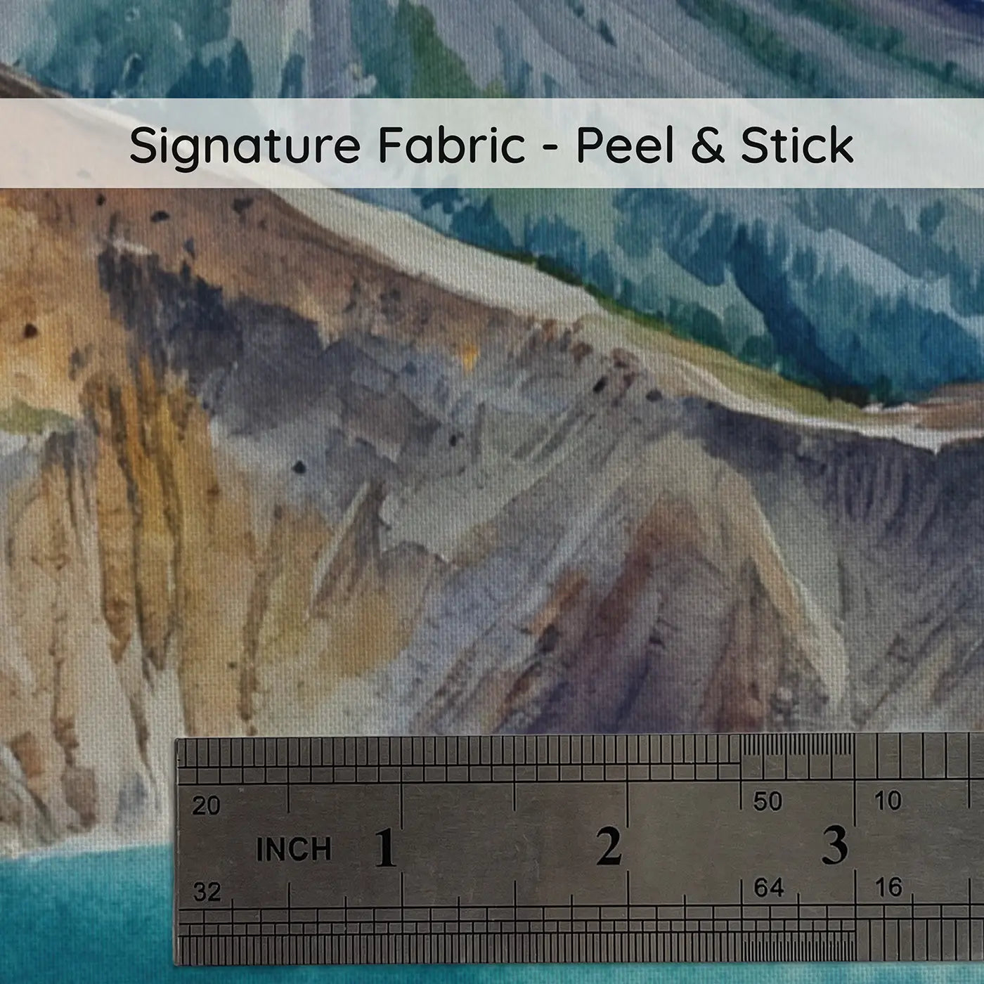 Fabric texture close-up of Crater Lake Volcano Wallpaper Mural by Whimsy Tots