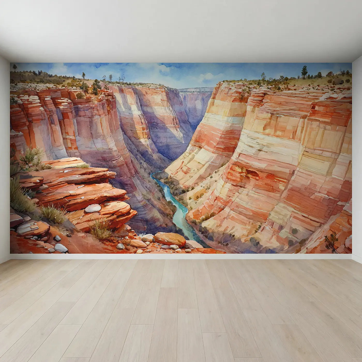 Full view of Painted Canyon Walls Wallpaper Mural by Whimsy Tots