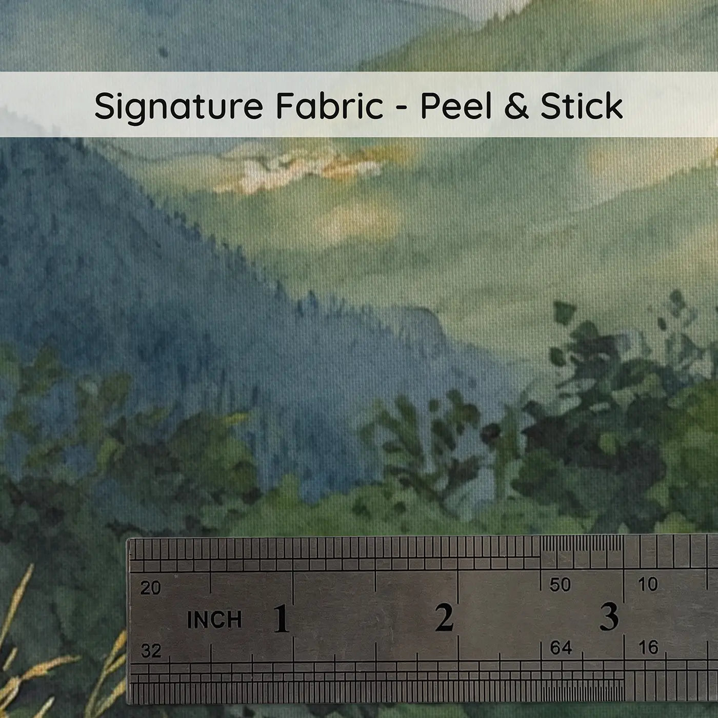 Fabric texture close-up of Mountain Stream Closeup Moss Wallpaper Mural by Whimsy Tots