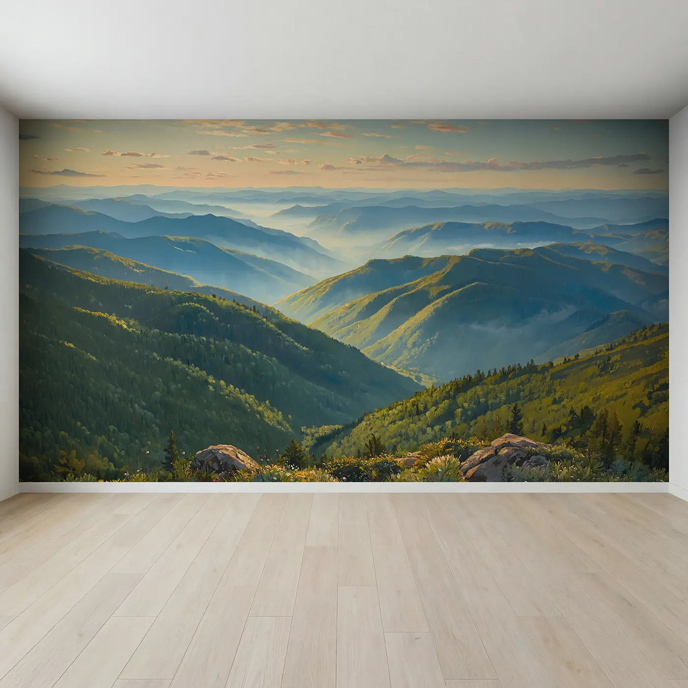 Full view of Blue Ridge Mountains Wallpaper Mural by Whimsy Tots