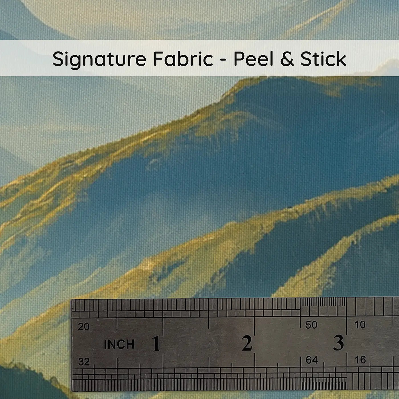 Fabric texture close-up of Blue Ridge Mountains Wallpaper Mural by Whimsy Tots