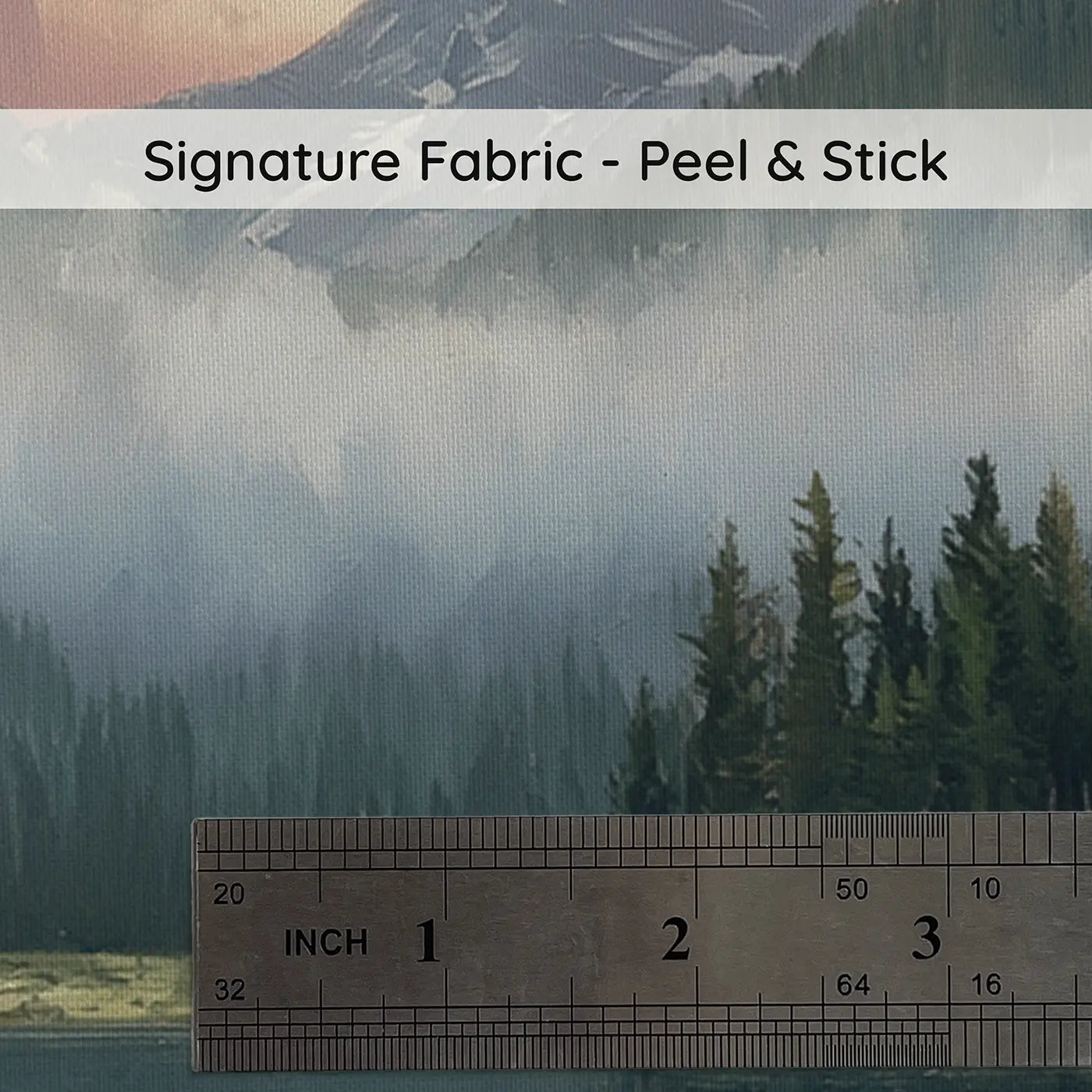 Fabric texture close-up of Moonlit Mountain Lake Wallpaper Mural by Whimsy Tots
