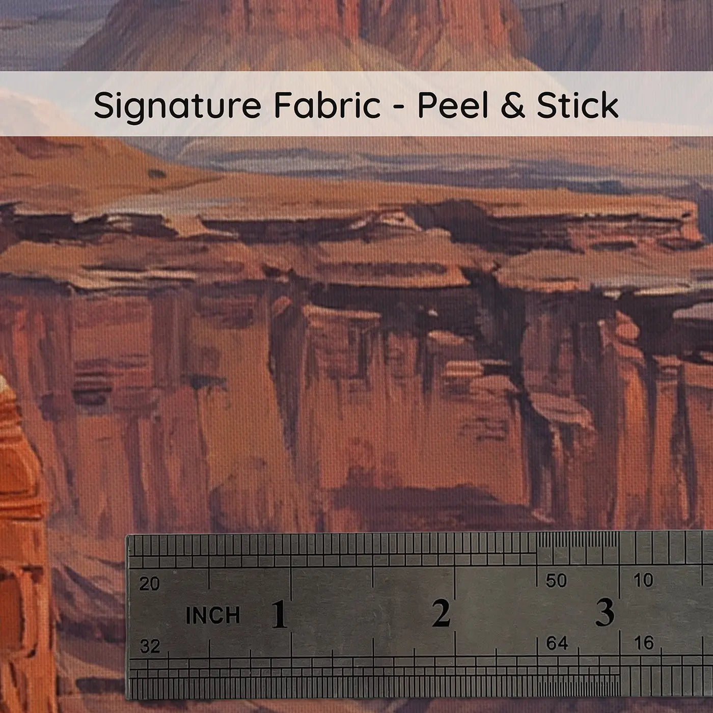 Fabric texture close-up of Terracotta Canyon Country Sunset Wallpaper Mural by Whimsy Tots
