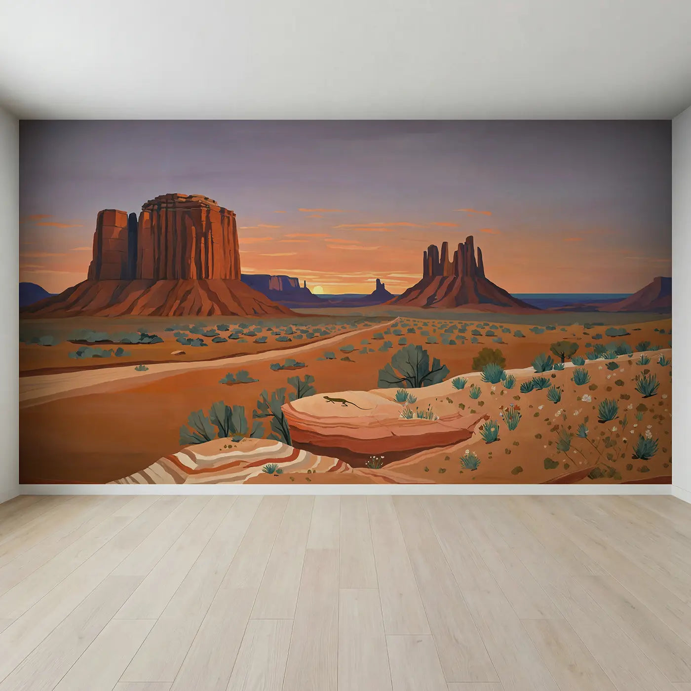 Full view of Mesa and Butte Southwest Wallpaper Mural by Whimsy Tots