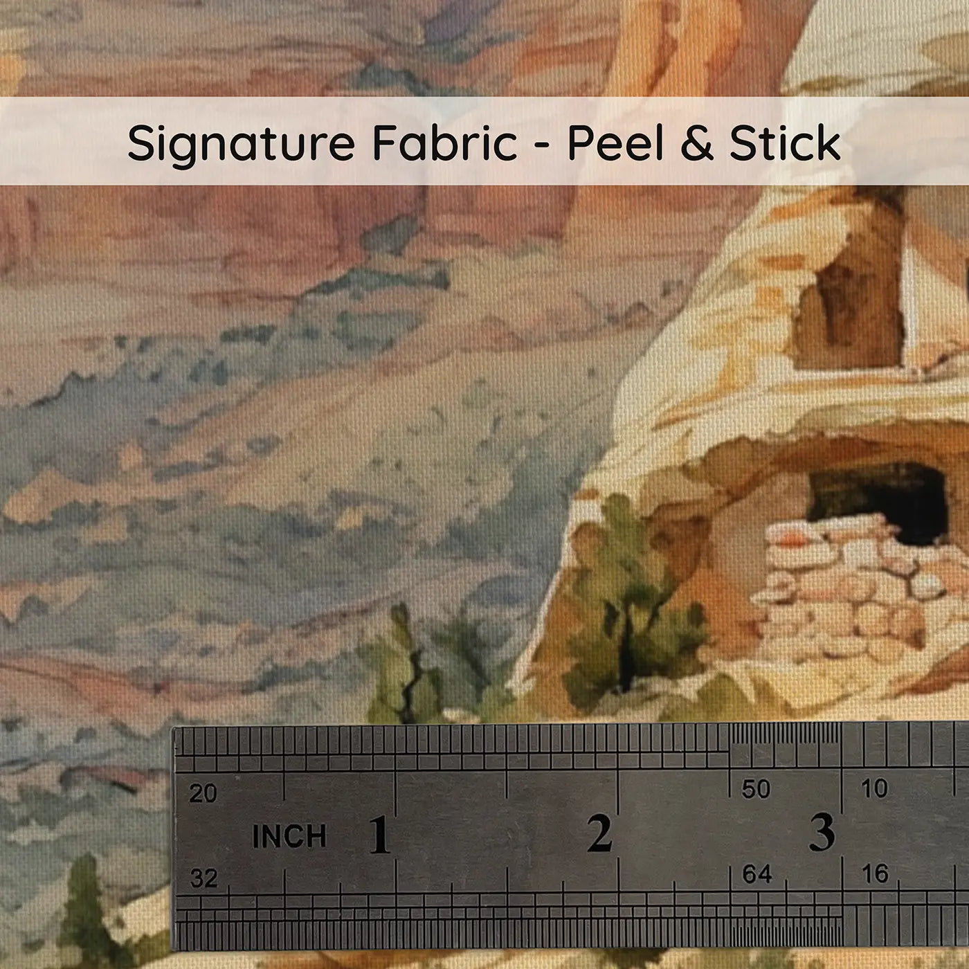 Fabric texture close-up of Ancient Cliff Dwelling Wallpaper Mural by Whimsy Tots