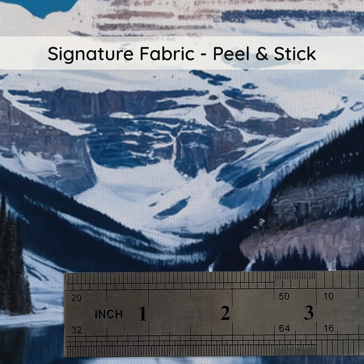 Fabric texture close-up of Moonlit Snow Mountain Mirror Wallpaper Mural by Whimsy Tots