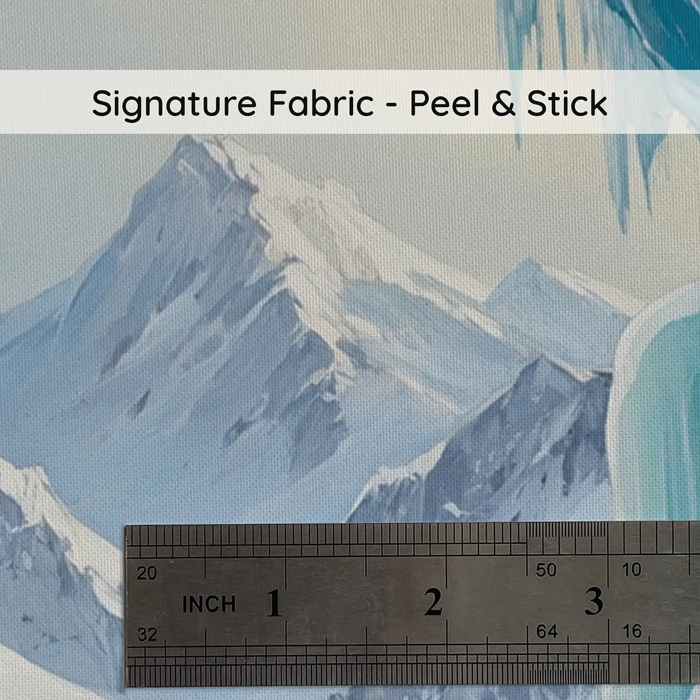 Fabric texture close-up of Mountain Ice Cave Vista Wallpaper Mural by Whimsy Tots
