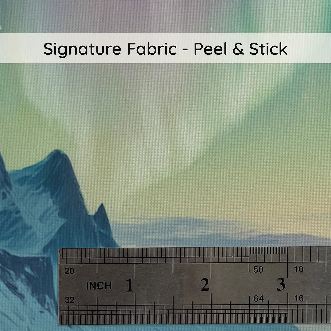 Fabric texture close-up of Arctic Aurora Mountain Wallpaper Mural by Whimsy Tots