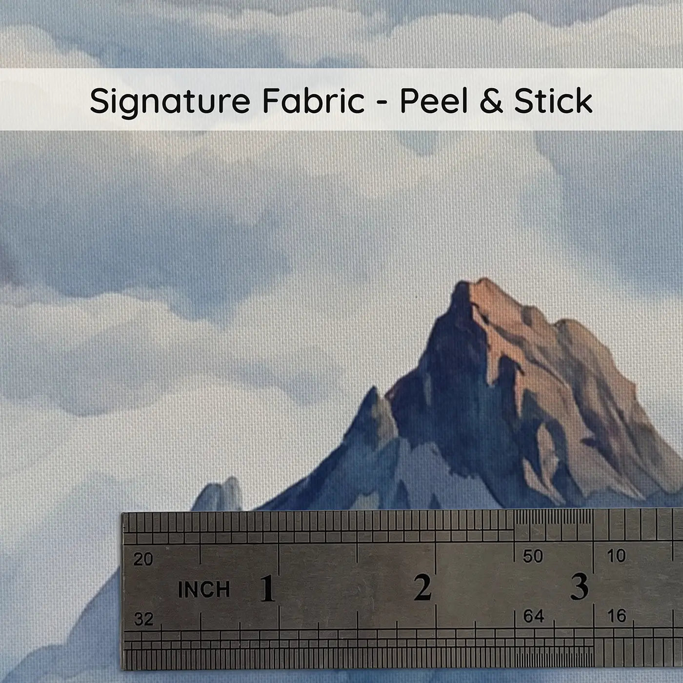 Fabric texture close-up of Peaks Above Cloud Sea Wallpaper Mural by Whimsy Tots