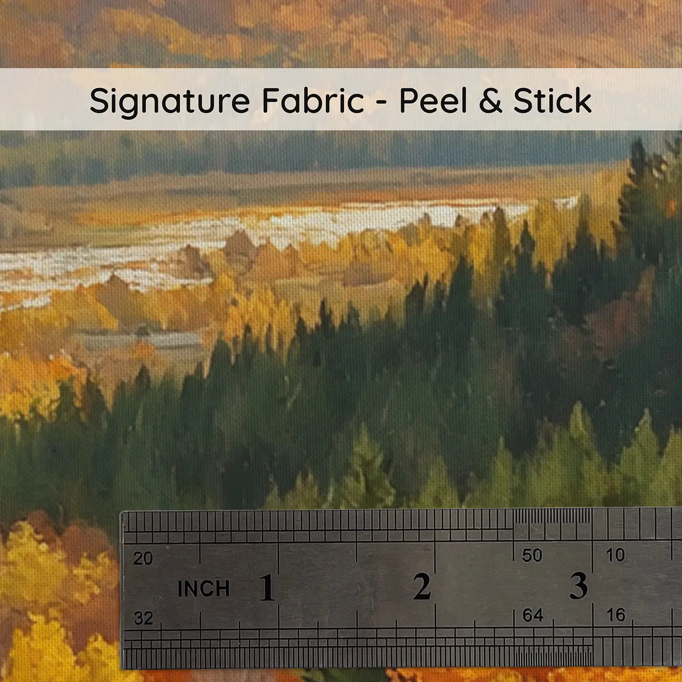 Fabric texture close-up of Peak Foliage Mountain Wallpaper Mural by Whimsy Tots