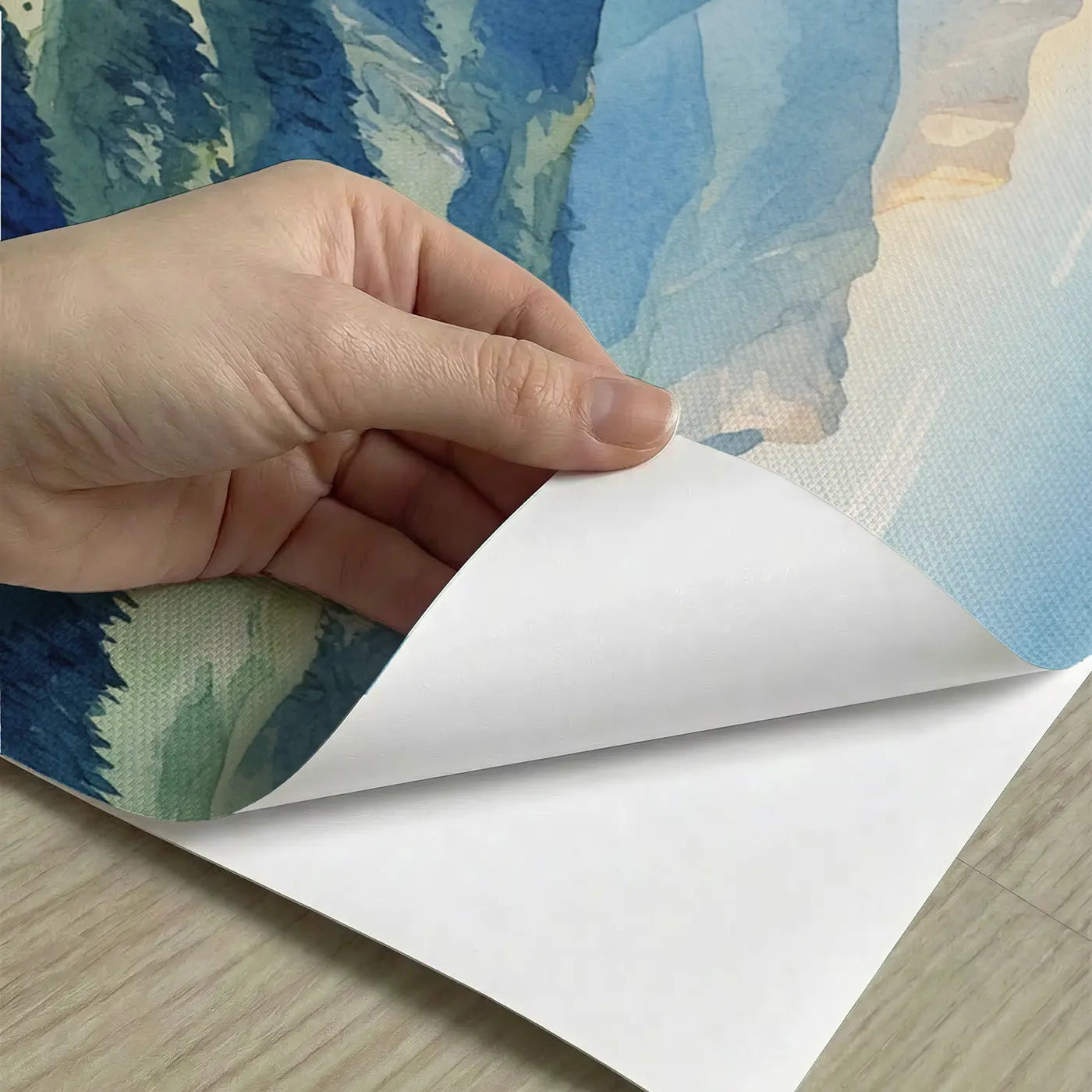 Peel-and-stick detail of Mountain Pass Winding Road Wallpaper Mural by Whimsy Tots