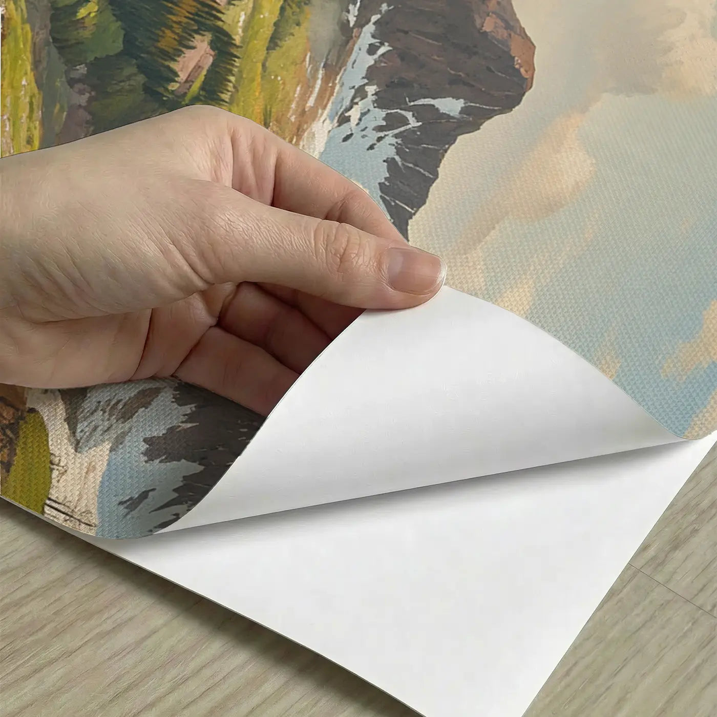 Peel-and-stick detail of Mountain Biome Zones Vista Wallpaper Mural by Whimsy Tots