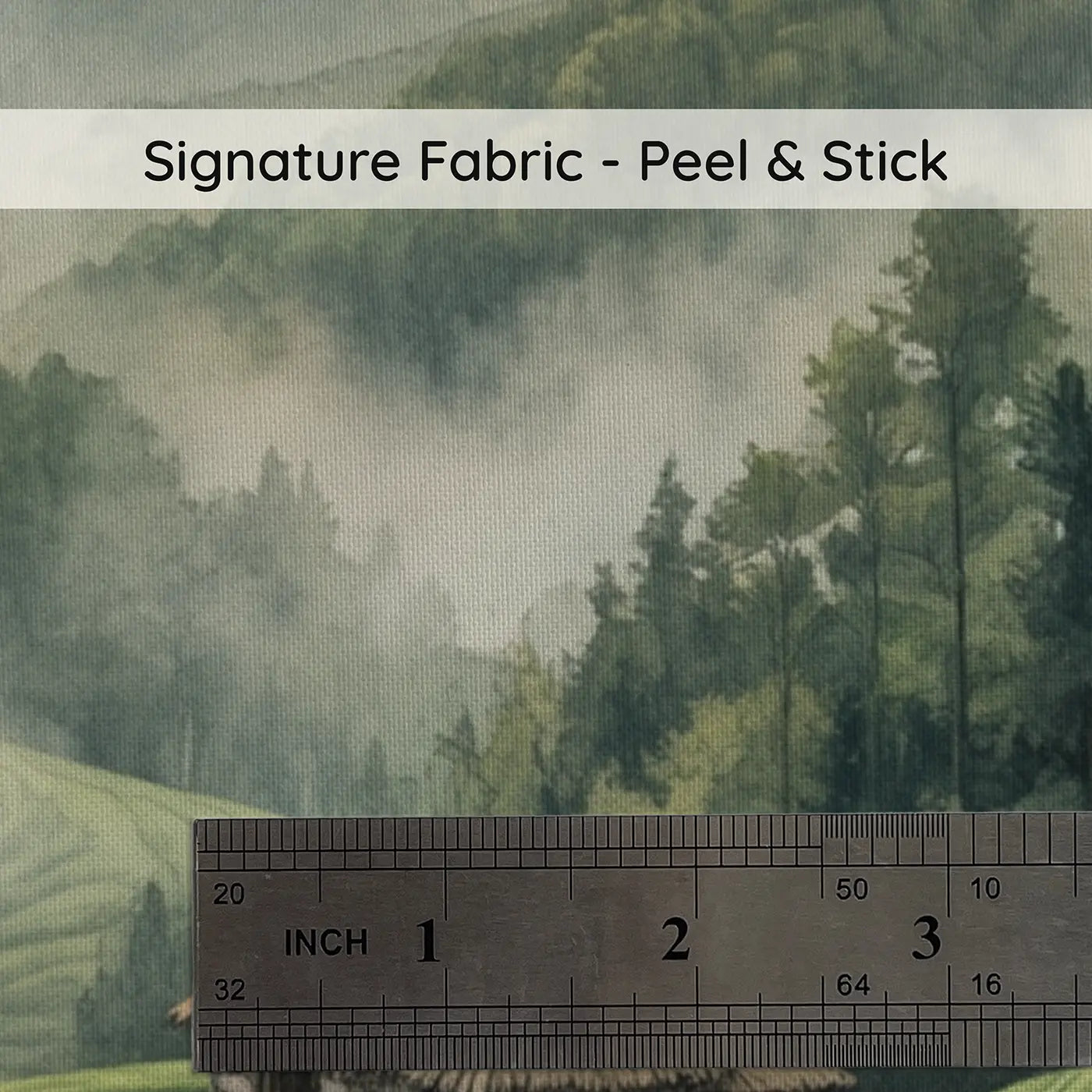 Fabric texture close-up of Mountain Tea Terrace Wallpaper Mural by Whimsy Tots