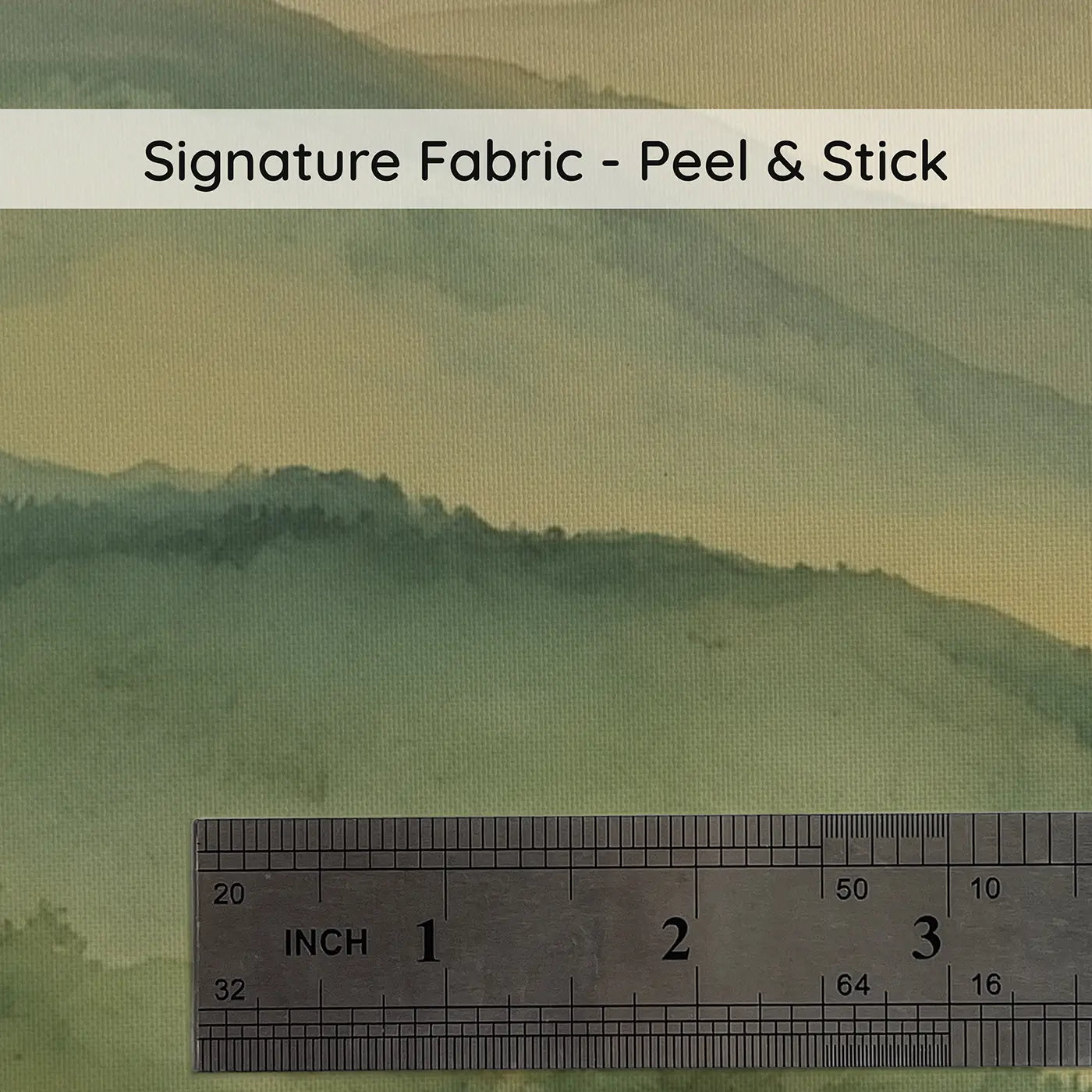 Fabric texture close-up of Rolling Hills Layered Green Wallpaper Mural by Whimsy Tots