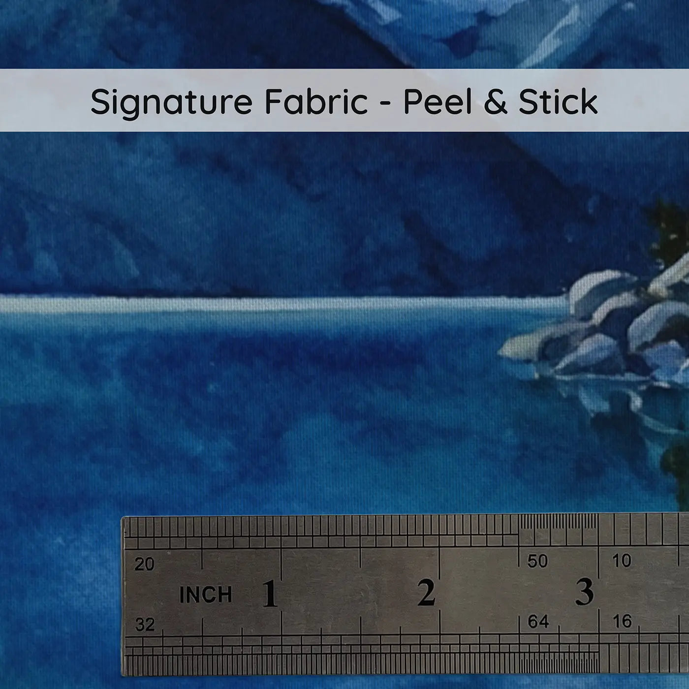 Fabric texture close-up of Glacial Shore Mountain Wallpaper Mural by Whimsy Tots