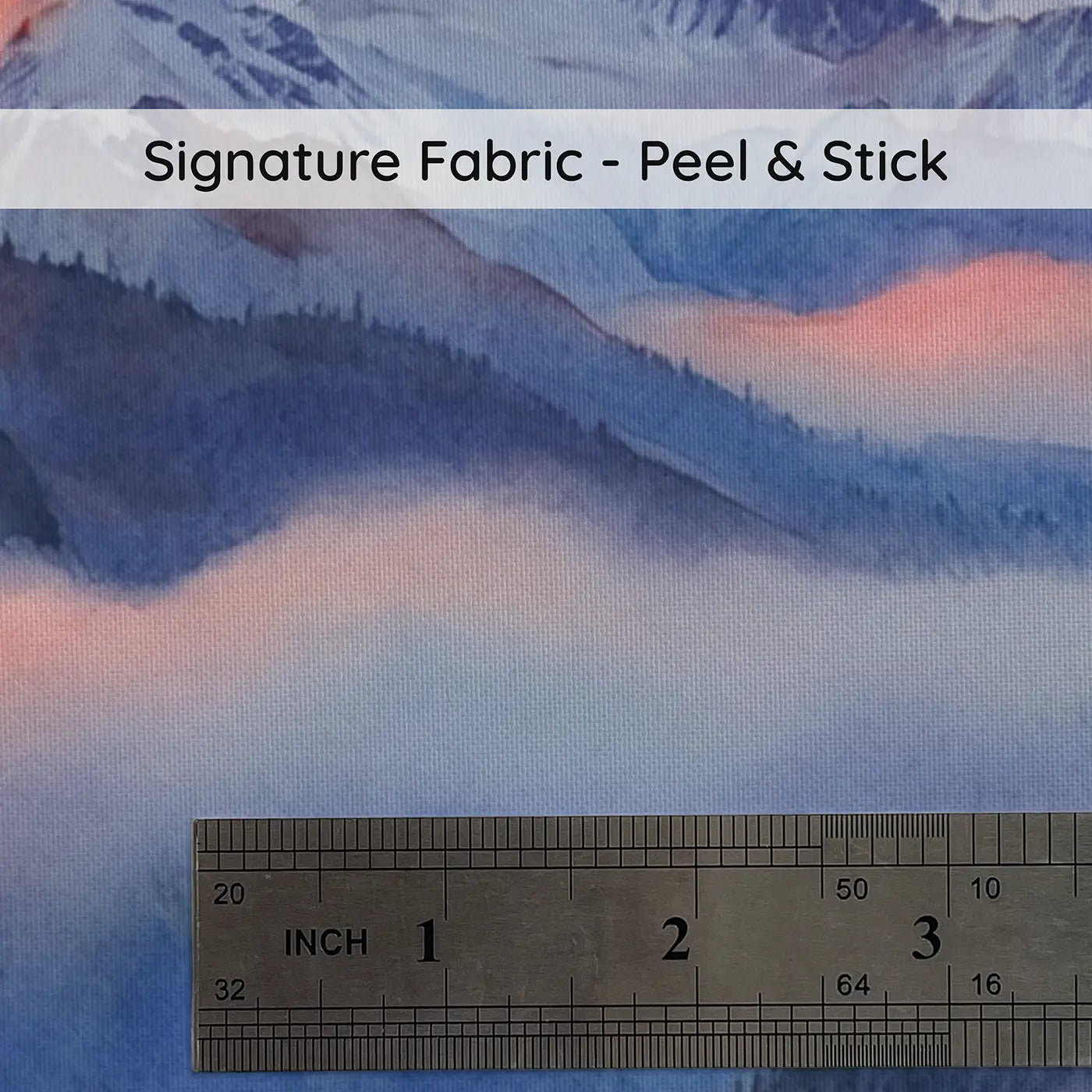 Fabric texture close-up of Mountain Sunrise Alpenglow Dawn Wallpaper Mural by Whimsy Tots