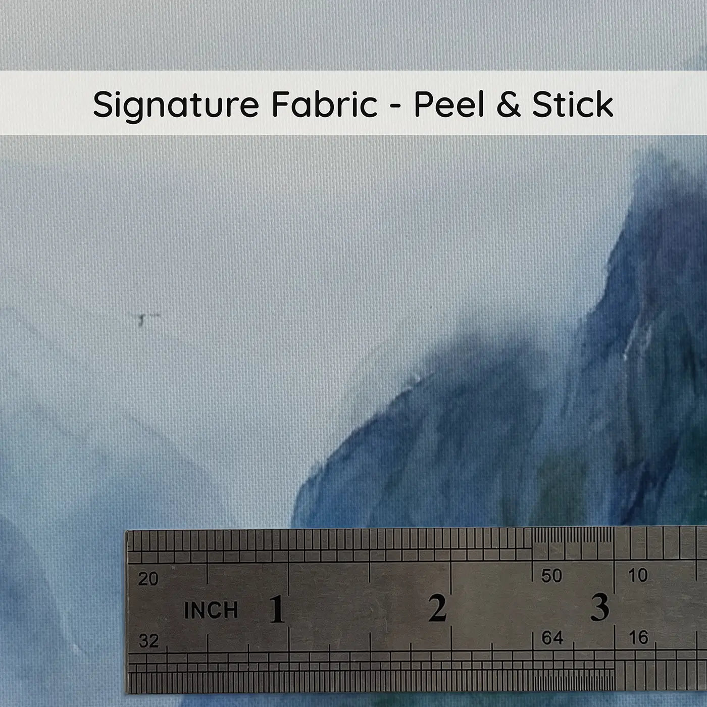 Fabric texture close-up of Misty Fjord Cliff Walls Wallpaper Mural by Whimsy Tots